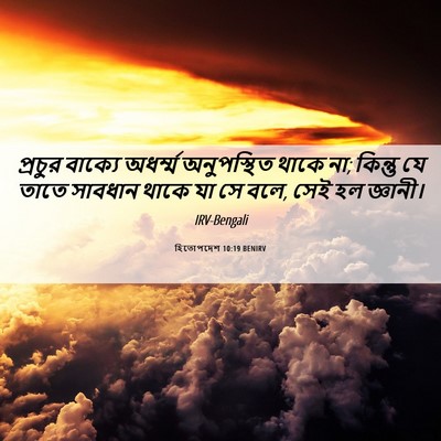 Picture 06 - হিতোপদেশ 10:19 BENIRV - প্রচুর বাক্যে - Bible Verse Picture