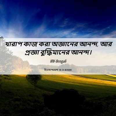 Picture 06 - হিতোপদেশ 10:23 BENIRV - খারাপ কাজ করা - Bible Verse Picture