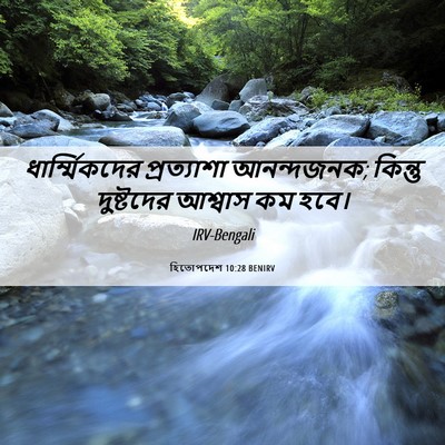 Picture 06 - হিতোপদেশ 10:28 BENIRV - ধার্ম্মিকদের - Bible Verse Picture