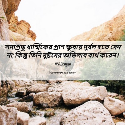 Picture 06 - হিতোপদেশ 10:3 BENIRV - সদাপ্রভু - Bible Verse Picture