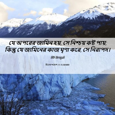 Picture 06 - হিতোপদেশ 11:15 BENIRV - যে অপরের জামিন হয়, - Bible Verse Picture