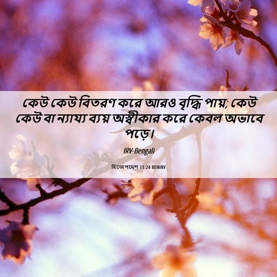 Picture 06 - হিতোপদেশ 11:24 BENIRV - কেউ কেউ বিতরণ করে - Bible Verse Picture