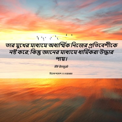 Picture 06 - হিতোপদেশ 11:9 BENIRV - তার মুখের মাধ্যমে - Bible Verse Picture