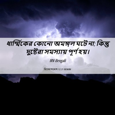 Picture 06 - হিতোপদেশ 12:21 BENIRV - ধার্ম্মিকের কোনো - Bible Verse Picture