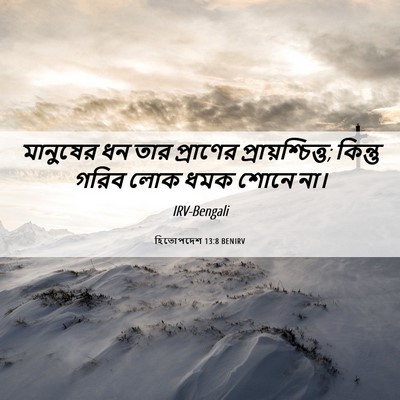 Picture 06 - হিতোপদেশ 13:8 BENIRV - মানুষের ধন তার - Bible Verse Picture