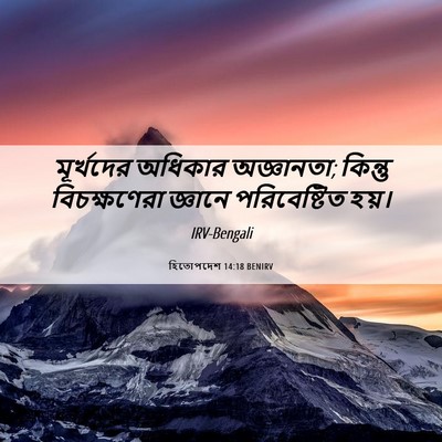 Picture 06 - হিতোপদেশ 14:18 BENIRV - মূর্খদের অধিকার - Bible Verse Picture