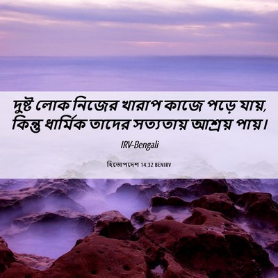 Picture 06 - হিতোপদেশ 14:32 BENIRV - দুষ্ট লোক নিজের - Bible Verse Picture
