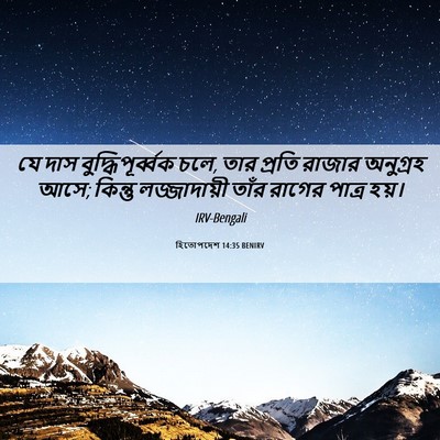 Picture 06 - হিতোপদেশ 14:35 BENIRV - যে দাস - Bible Verse Picture