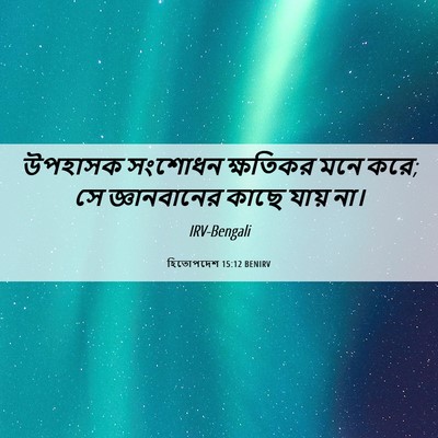 Picture 06 - হিতোপদেশ 15:12 BENIRV - উপহাসক সংশোধন - Bible Verse Picture