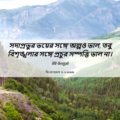 Picture 06 - হিতোপদেশ 15:16 BENIRV - সদাপ্রভুর ভয়ের - Bible Verse Picture