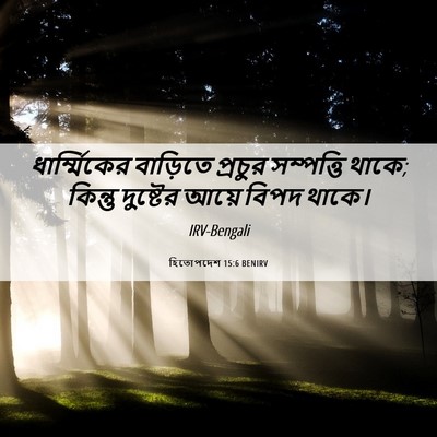 Picture 06 - হিতোপদেশ 15:6 BENIRV - ধার্ম্মিকের - Bible Verse Picture