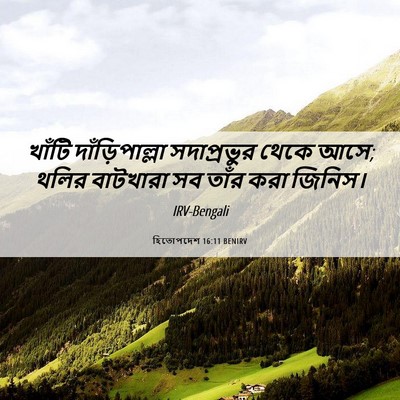 Picture 06 - হিতোপদেশ 16:11 BENIRV - খাঁটি - Bible Verse Picture