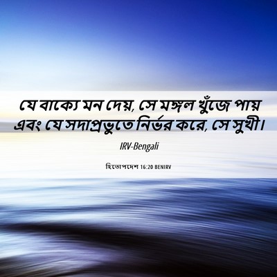 Picture 06 - হিতোপদেশ 16:20 BENIRV - যে বাক্যে মন দেয়, - Bible Verse Picture