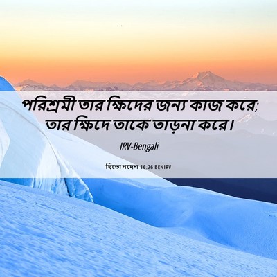 Picture 06 - হিতোপদেশ 16:26 BENIRV - পরিশ্রমী তার - Bible Verse Picture