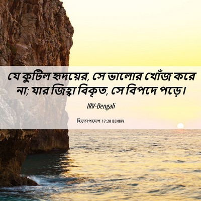 Picture 06 - হিতোপদেশ 17:20 BENIRV - যে কুটিল হৃদয়ের, - Bible Verse Picture