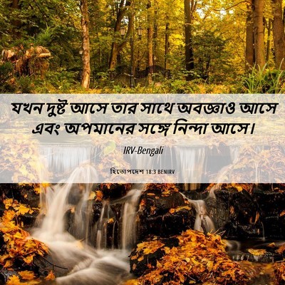 Picture 06 - হিতোপদেশ 18:3 BENIRV - যখন দুষ্ট আসে তার - Bible Verse Picture
