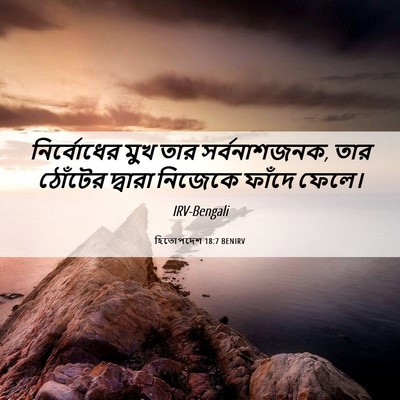 Picture 06 - হিতোপদেশ 18:7 BENIRV - নির্বোধের মুখ তার - Bible Verse Picture