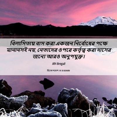 Picture 06 - হিতোপদেশ 19:10 BENIRV - বিলাসিতায় বাস - Bible Verse Picture