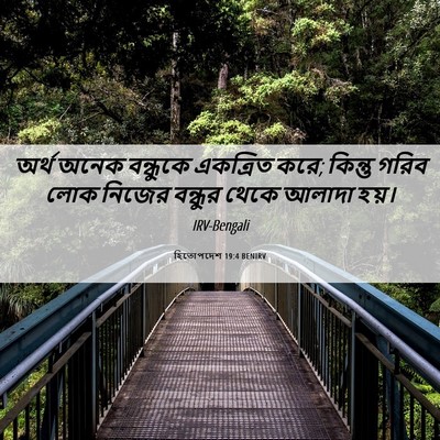 Picture 06 - হিতোপদেশ 19:4 BENIRV - অর্থ অনেক বন্ধুকে - Bible Verse Picture