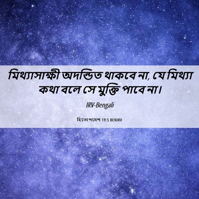 Picture 06 - হিতোপদেশ 19:5 BENIRV - মিথ্যাসাক্ষী - Bible Verse Picture