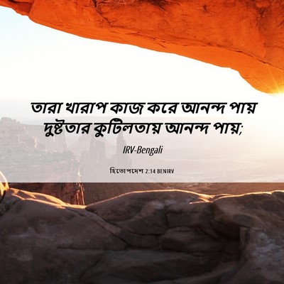 Picture 06 - হিতোপদেশ 2:14 BENIRV - তারা খারাপ কাজ করে - Bible Verse Picture