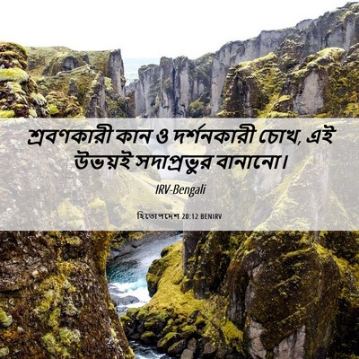 Picture 06 - হিতোপদেশ 20:12 BENIRV - শ্রবণকারী কান ও - Bible Verse Picture