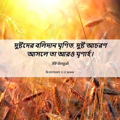 Picture 06 - হিতোপদেশ 21:27 BENIRV - দুষ্টদের বলিদান - Bible Verse Picture