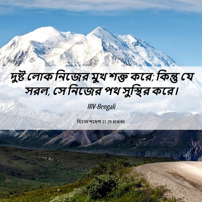 Picture 06 - হিতোপদেশ 21:29 BENIRV - দুষ্ট লোক নিজের - Bible Verse Picture