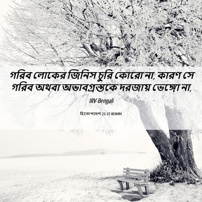 Picture 06 - হিতোপদেশ 22:22 BENIRV - গরিব লোকের জিনিস - Bible Verse Picture