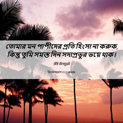 Picture 06 - হিতোপদেশ 23:17 BENIRV - তোমার মন পাপীদের - Bible Verse Picture