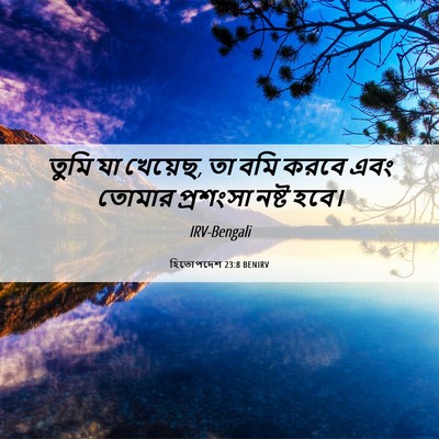 Picture 06 - হিতোপদেশ 23:8 BENIRV - তুমি যা খেয়েছ, তা - Bible Verse Picture