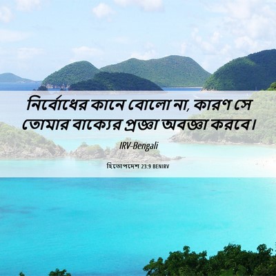 Picture 06 - হিতোপদেশ 23:9 BENIRV - নির্বোধের কানে - Bible Verse Picture