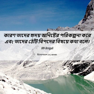 Picture 06 - হিতোপদেশ 24:2 BENIRV - কারণ তাদের হৃদয় - Bible Verse Picture
