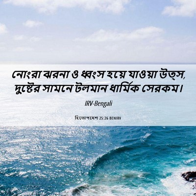 Picture 06 - হিতোপদেশ 25:26 BENIRV - নোংরা ঝরনা ও ধ্বংস - Bible Verse Picture