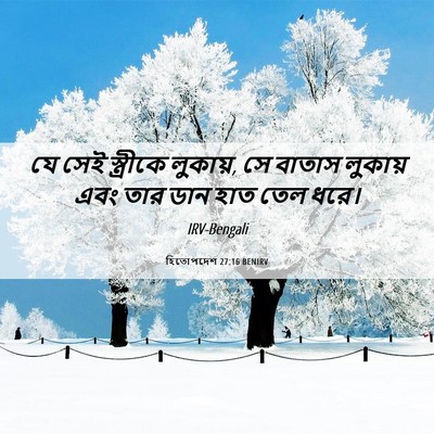 Picture 06 - হিতোপদেশ 27:16 BENIRV - যে সেই স্ত্রীকে - Bible Verse Picture