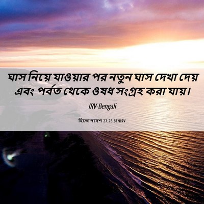 Picture 06 - হিতোপদেশ 27:25 BENIRV - ঘাস নিয়ে যাওয়ার - Bible Verse Picture
