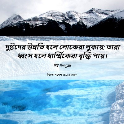 Picture 06 - হিতোপদেশ 28:28 BENIRV - দুষ্টদের উন্নতি - Bible Verse Picture