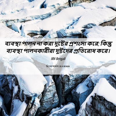 Picture 06 - হিতোপদেশ 28:4 BENIRV - ব্যবস্থা পালন না - Bible Verse Picture