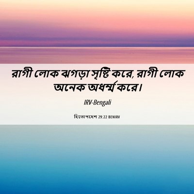 Picture 06 - হিতোপদেশ 29:22 BENIRV - রাগী লোক ঝগড়া - Bible Verse Picture