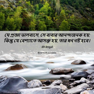 Picture 06 - হিতোপদেশ 29:3 BENIRV - যে প্রজ্ঞা - Bible Verse Picture