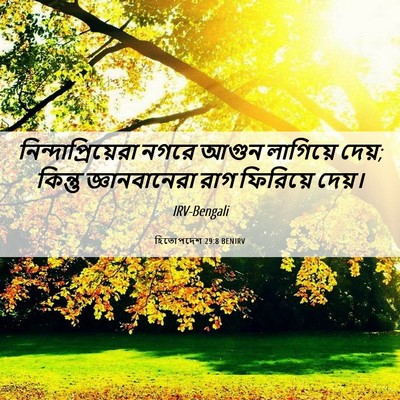 Picture 06 - হিতোপদেশ 29:8 BENIRV - নিন্দাপ্রিয়েরা - Bible Verse Picture