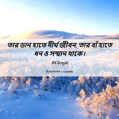 Picture 06 - হিতোপদেশ 3:16 BENIRV - তার ডান হাতে দীর্ঘ - Bible Verse Picture