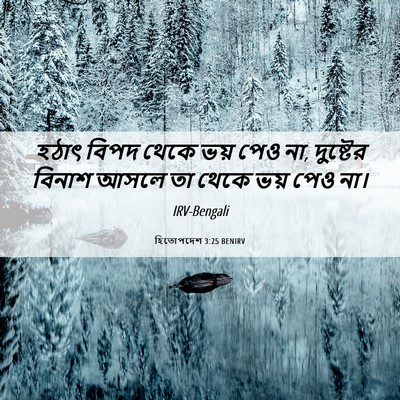 Picture 06 - হিতোপদেশ 3:25 BENIRV - হঠাৎ বিপদ থেকে ভয় - Bible Verse Picture