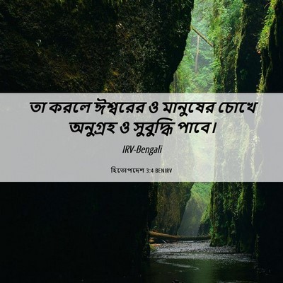 Picture 06 - হিতোপদেশ 3:4 BENIRV - তা করলে ঈশ্বরের ও - Bible Verse Picture
