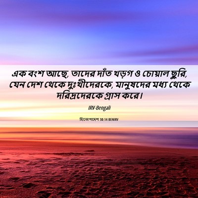 Picture 06 - হিতোপদেশ 30:14 BENIRV - এক বংশ আছে, তাদের - Bible Verse Picture