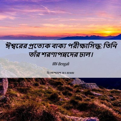 Picture 06 - হিতোপদেশ 30:5 BENIRV - ঈশ্বরের প্রত্যেক - Bible Verse Picture