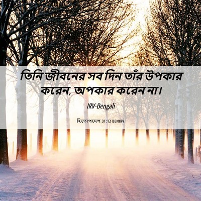 Picture 06 - হিতোপদেশ 31:12 BENIRV - তিনি জীবনের সব দিন - Bible Verse Picture
