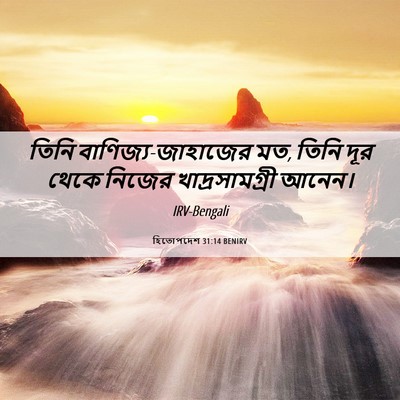 Picture 06 - হিতোপদেশ 31:14 BENIRV - তিনি - Bible Verse Picture