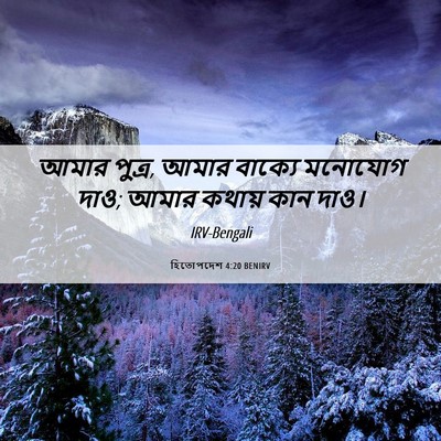 Picture 06 - হিতোপদেশ 4:20 BENIRV - আমার পুত্র, আমার - Bible Verse Picture