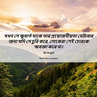 Picture 06 - হিতোপদেশ 6:30 BENIRV - যখন সে ক্ষুধার্ত - Bible Verse Picture